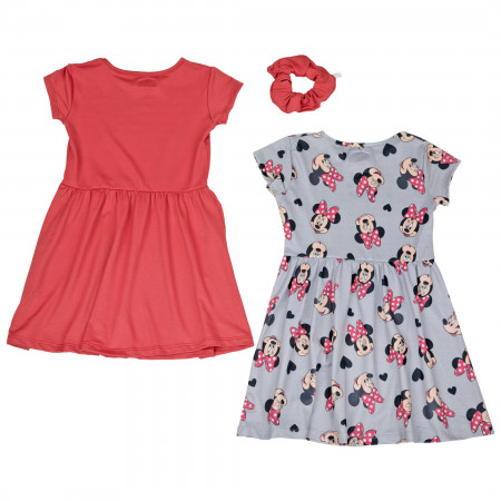 Disney Minnie Mouse Sweet Hearts 2-Piece Youth Dress Set with Scrunchie
